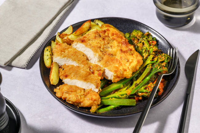 Poulet pané aux graines & broccolini