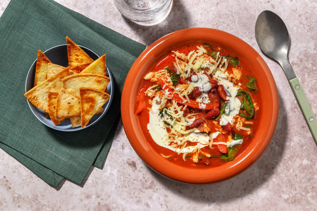 Quick Chipotle Pulled Chicken and Pepper Soup