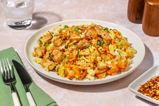 Nuestro chaulafán: arroz frito con pollo