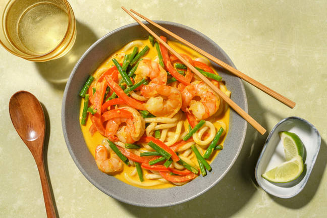 One Pot Prawn Udon Laksa Inspired Soup