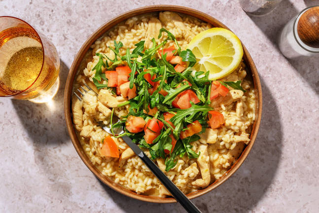 One Pot: Zitronen-Risotto mit Hähnchen