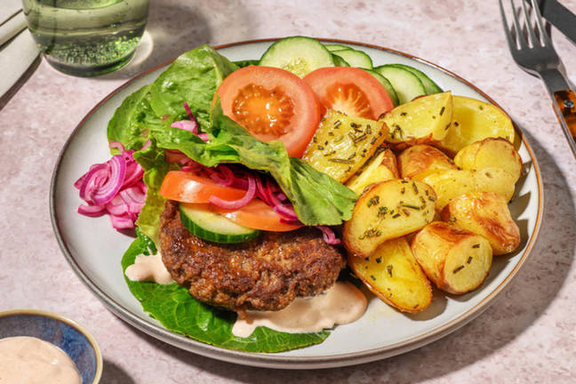 Klassisk burger i salatblade