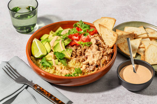 Tex-mex Style Turkey Mince Bulgur bowl