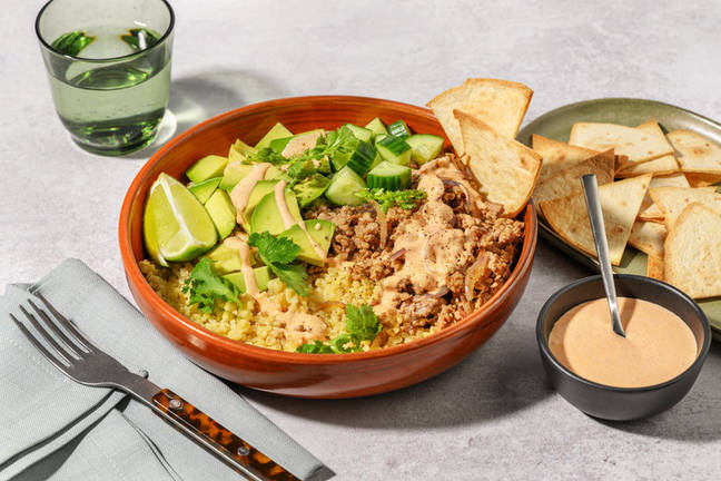 Mexican Style Turkey Mince Bulgur bowl