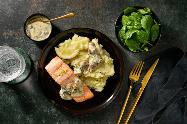 Saumon grillé au citron & sa purée onctueuse