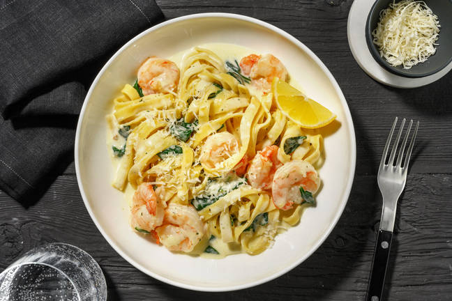 Tagliatelle gamberoni & spinaci