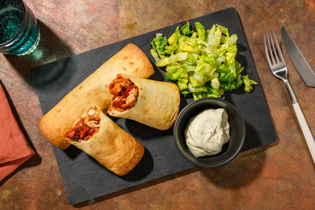 Chimichangas : chorizo, poulet & cheddar