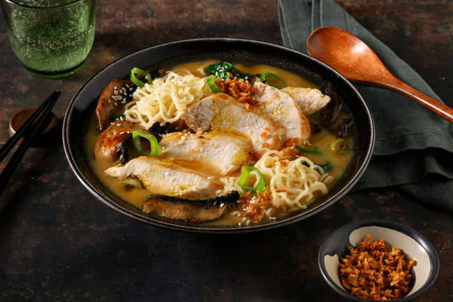 Soupe façon Miso Ramen au poulet