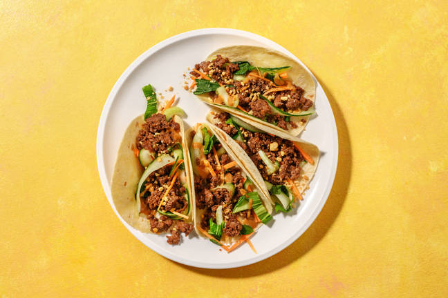 Hurtige satay-oksekødstacos