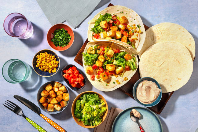 Tacos med sprød halloumi