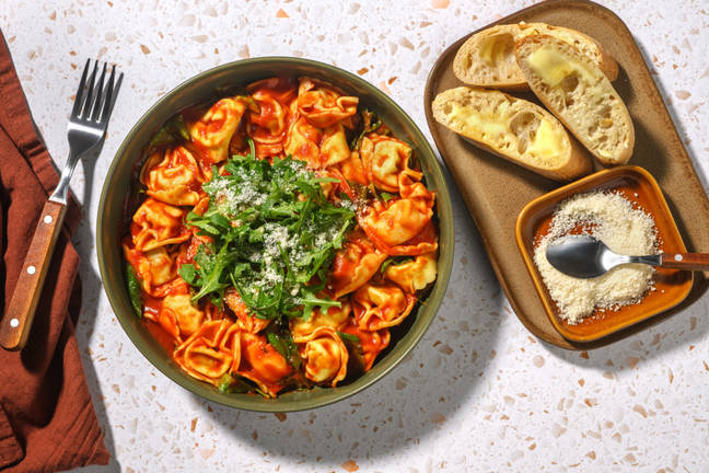 Super Quick Harissa and Ham Tortelloni