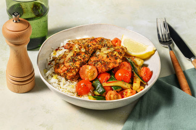 Filet de poulet et riz crémeux au citron