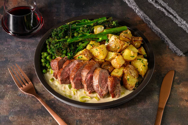 Seared Lamb Steak in Cheesy Leek Sauce