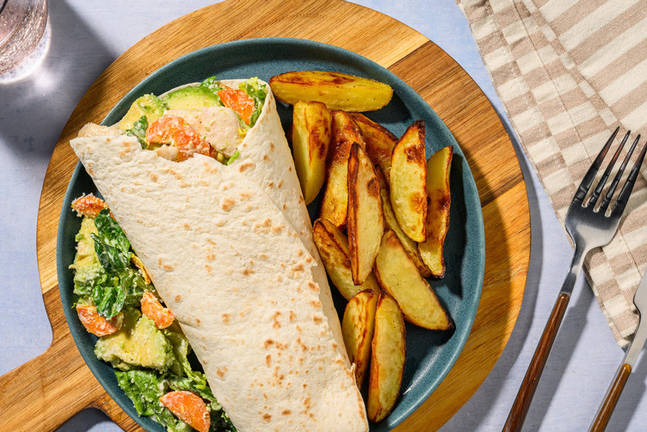 Caesar Salad Wrap mit Hähnchen