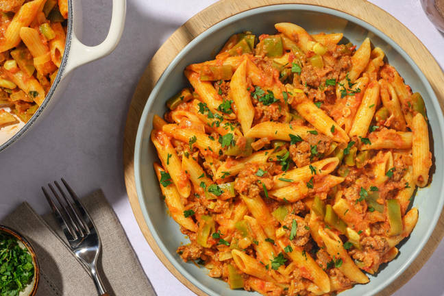 Pâtes façon masala au bœuf et coriandre - inspirées de la cuisine indienne