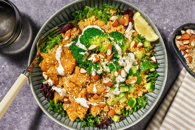 Bowl d'émincés végés façon poulet laqués et mayonnaise au citron & poivre