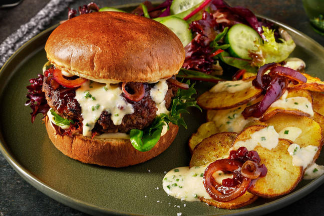 Raclette-Burger mit Bio-Rinderhack