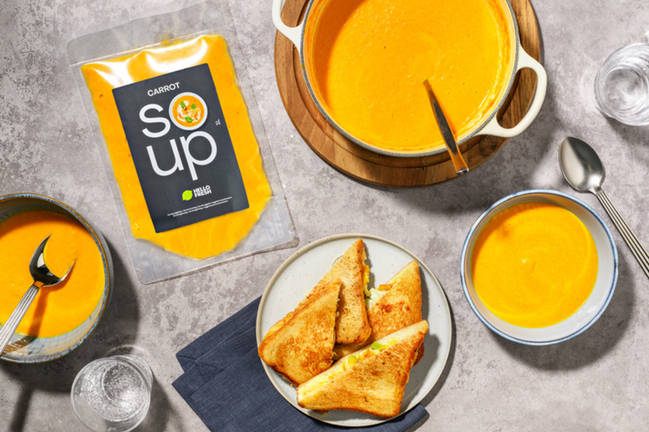 Carrot Soup and Double Cheese Toastie