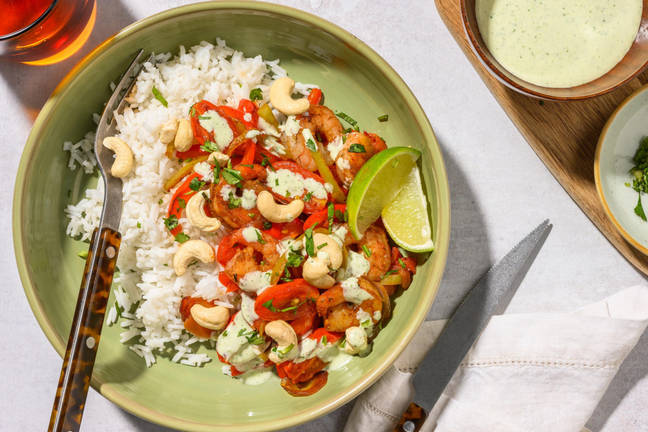 Garnalenbowl met pittige jalapeñocrème