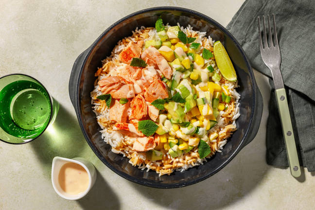 Pokébowl met warmgerookte zalm