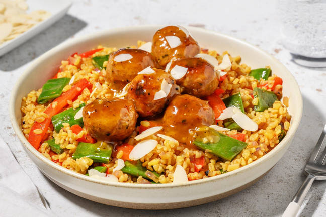 Venison Meatballs in Orange Sauce with Shaved Almonds