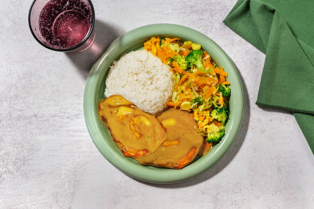 Lomo de cerdo exprés con salsa de curry massaman