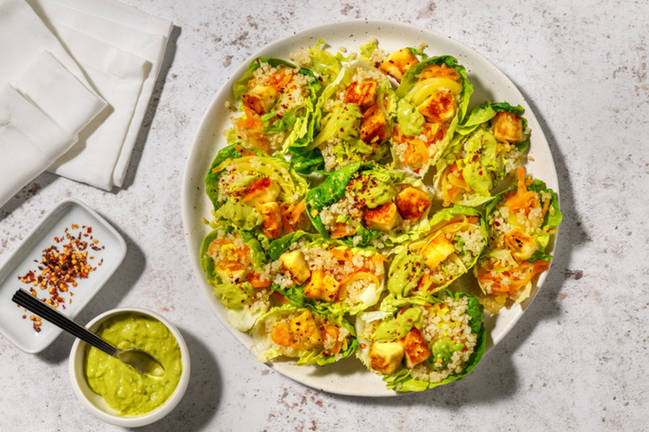 Ssam de queso estilo chipriota con aguacate