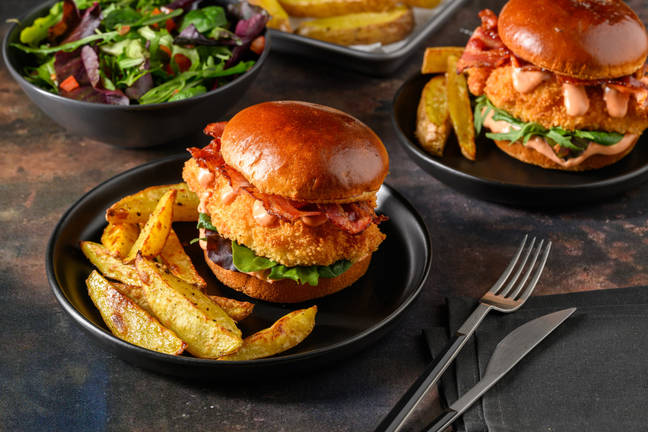 Crispy Cajun Spiced Chicken and Bacon Burger