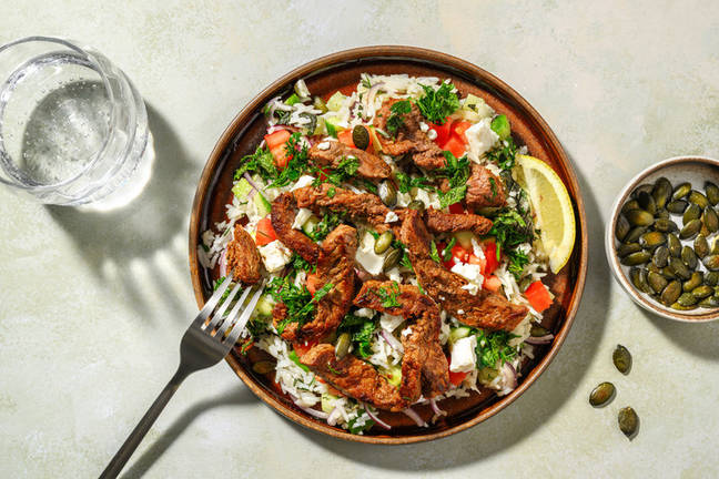 Mediterrane biefstukreepjes met verse kruiden