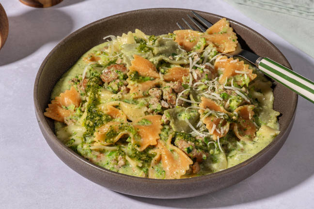 Chicken Fiocchi Tricolore Alla Ragù Bianco with Parmigiano Reggiano