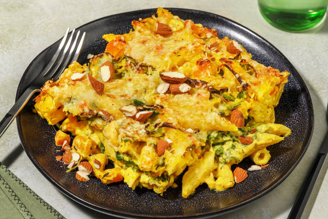 Cheesy pastaschotel met pompoen