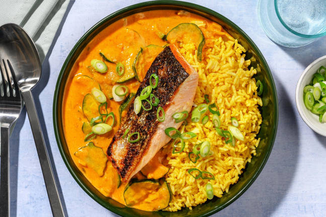 Lachs in Thai-Curry-Soße