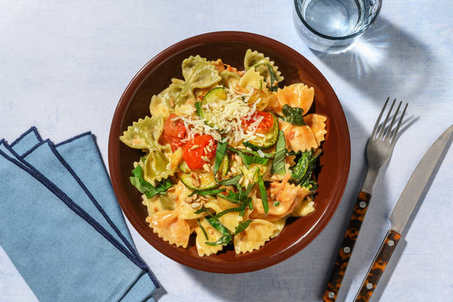Fiocchi tricolore & sauce aux tomates séchées