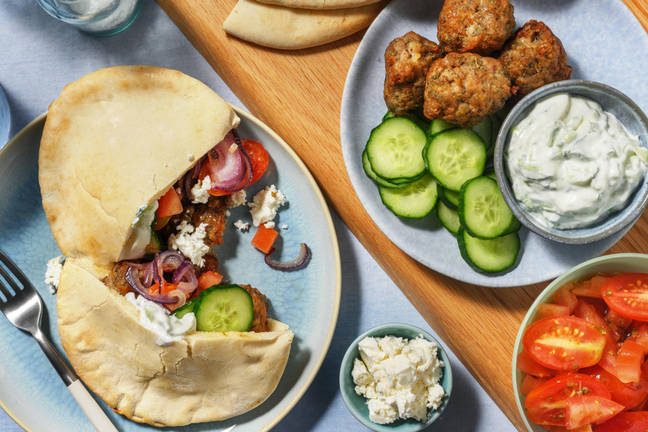 Mediterranean-Style Family Night: Pork Meatball Pitas