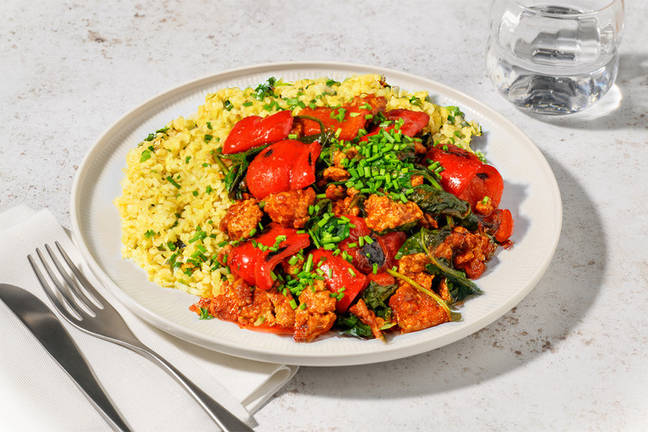 Cajun Pork and Veg on Herby Bulgur