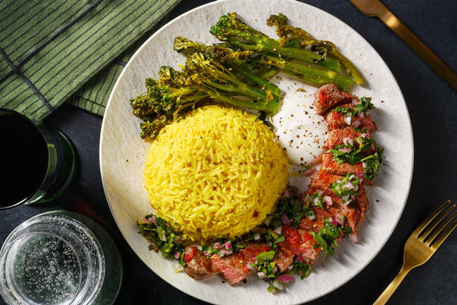 Sambal-Steak vom Weiderind mit Aprikosen-Bimi