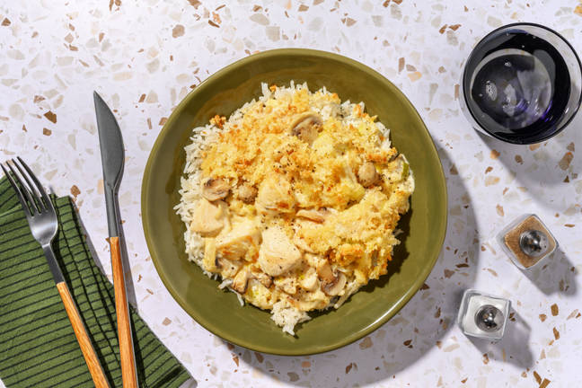 Chicken, Leek and Mushroom Crumble