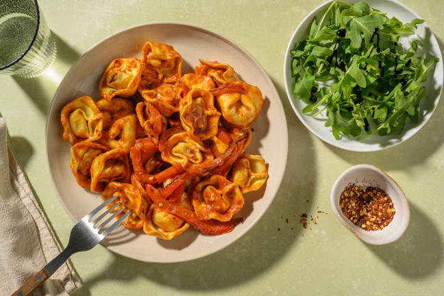 Arrabbiata Style Spinach and Ricotta Tortelloni