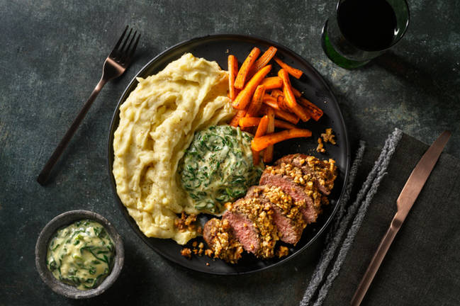 Rosemary and Walnut Crusted Lamb Steak