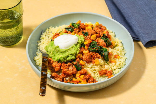 Super Quick Chipotle Pork Couscous Bowl