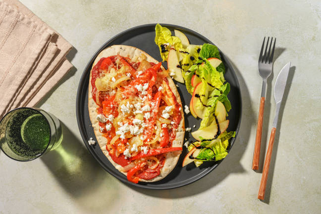 Middle Eastern Inspired Cheesy Harissa Naanizza