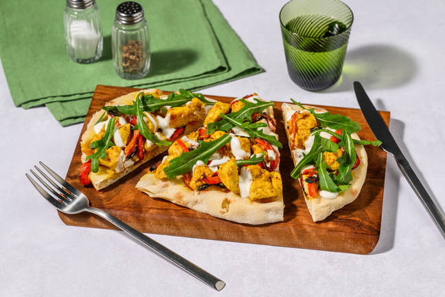 Harissa Chicken Loaded Naans