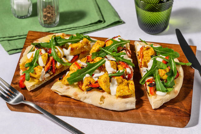Harissa Chicken Loaded Naans