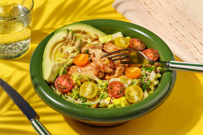 Honig-Senf-Hähnchensalat mit Avocado