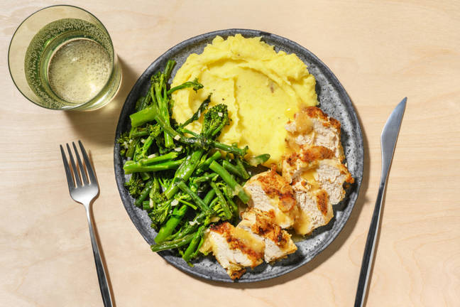 Herby Breaded Chicken and Garlic Butter Sauce