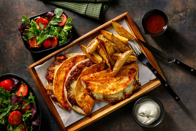 Birria Style Pulled Beef and Cheese Tacos