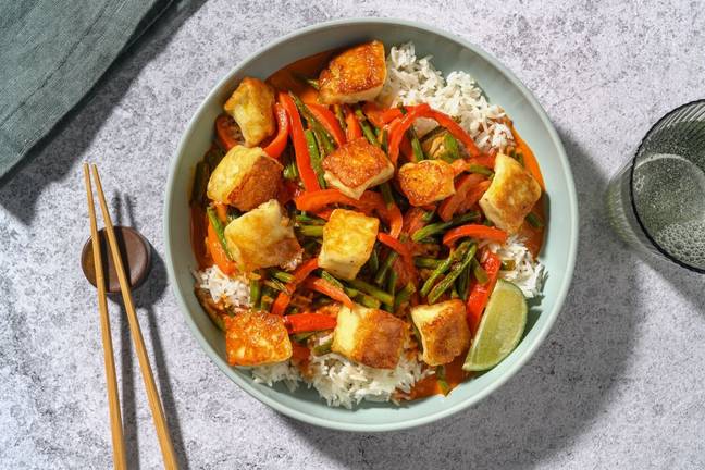 Glazed Halloumi and Gochujang Coconut Curry