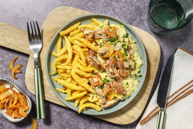 Omas Klassiker: Schweinegeschnetzeltes in Senfrahm