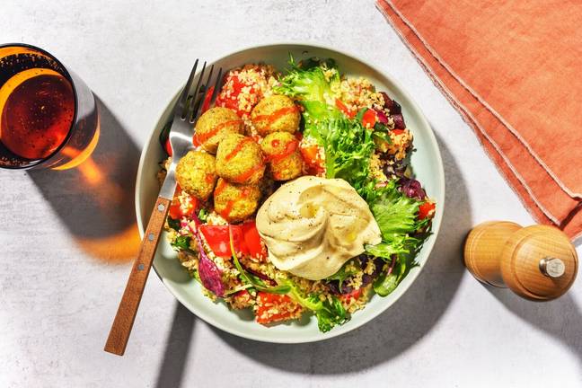 Falafel and Greek Style Yoghurt Bulgur Bowl