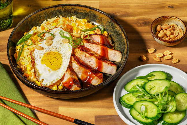 Kantonesischer Konfetti-Reis mit Schweinefleisch